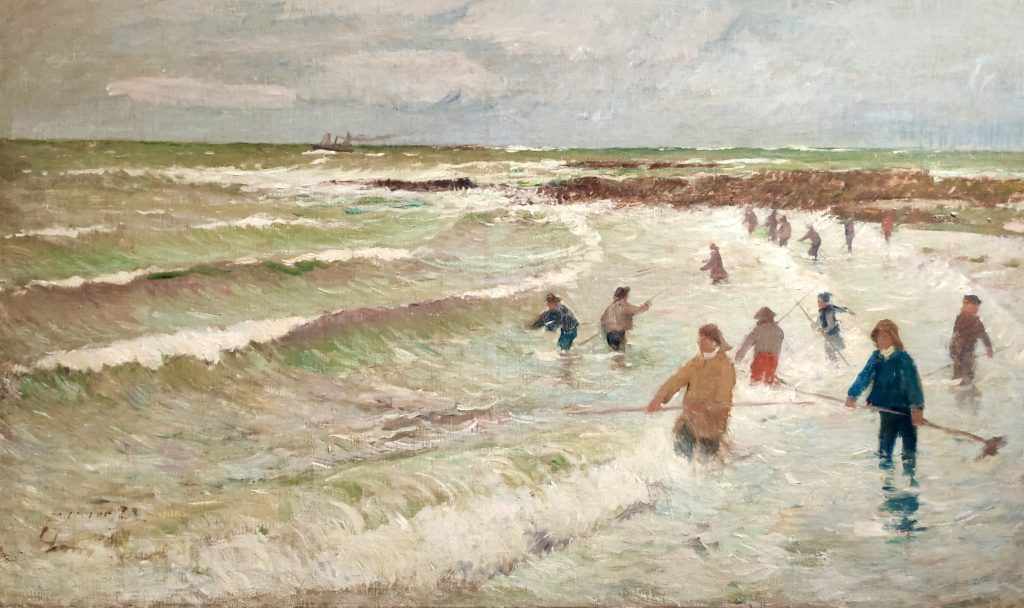 Paul Durand-Ruel et le post-impressionnisme/aufildeslieux.fr/Pêcheurs de crevettes ,Larmor plage1889 par Henry MORET © K.HIBBS