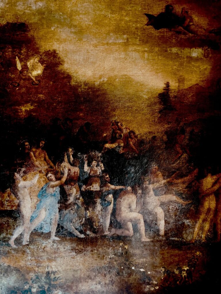 De Ferrare au delta du Pô/www.aufildeslieux.fr/Peinture murale dans la chambre des Bacchanales