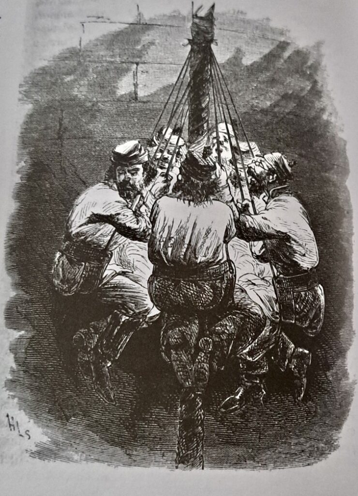 La mine de sel de Wieliczka, véritable voyage dans les entrailles de la terre/www.aufildeslieux.fr/illustration de James Ross Browne " Descending to the mine" DR