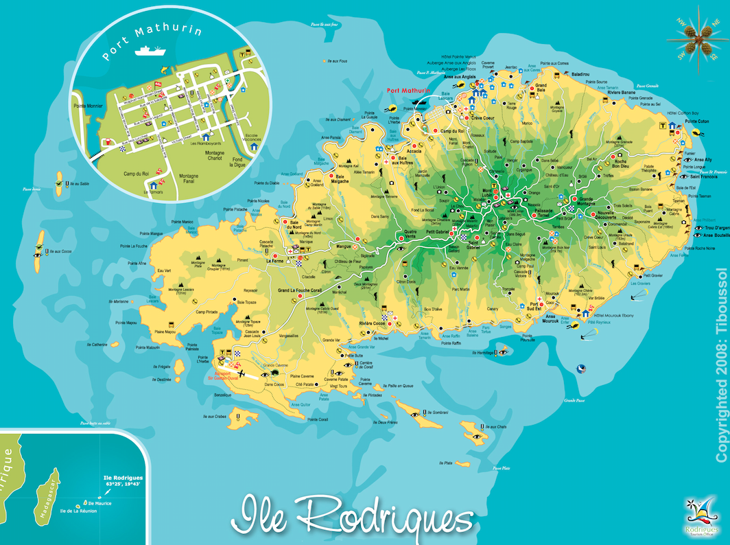 Carte de l'île Rodrigues