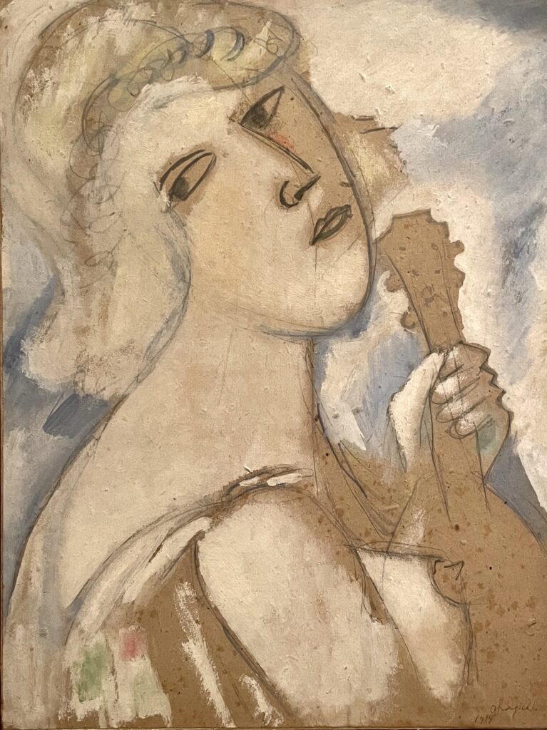 Berlin en 3 jours/aufildeslieux.fr/Exposition Paris-Magnétique, Femme à la Mandoline- Marc Chagall- huile sur carton 1914