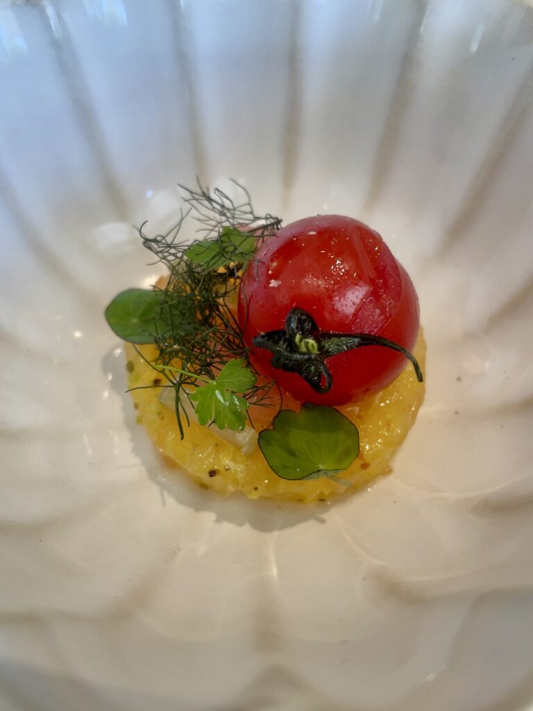 La Dombes aux mille étangs/www.aufildeslieux.fr/Plat du Menu 5 actes © Photo Katherine HIBBS