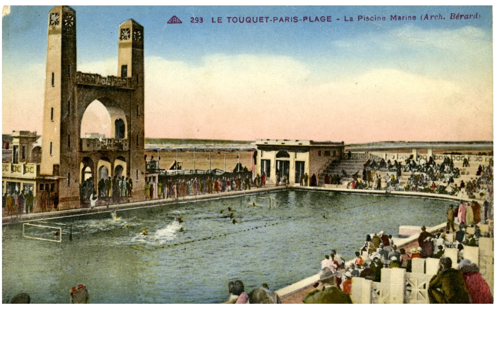 Le Printemps de l'Art déco au Touquet-Paris-Plage/aufildeslieux.fr/ Carte postale représentant l'ancienne piscine Marine du Touquet-Paris-Plage © DR