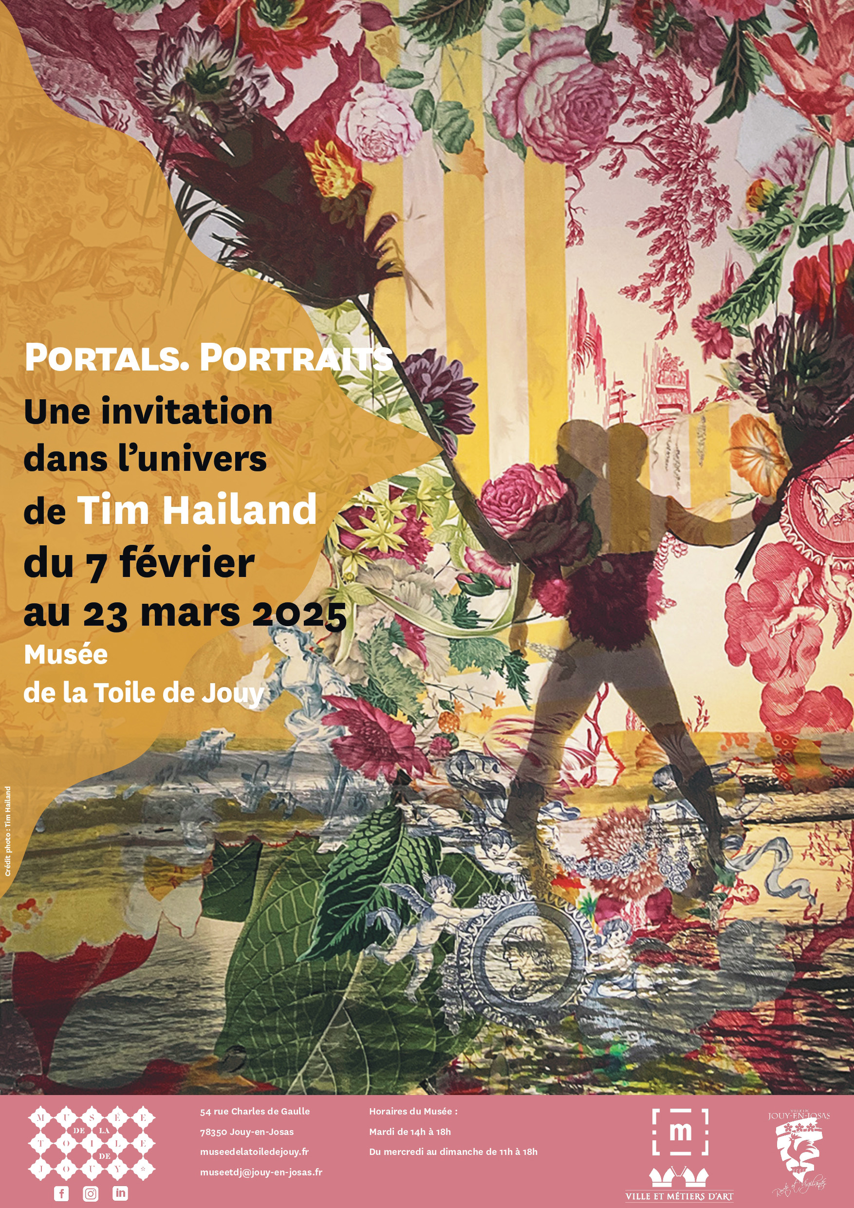 Une invitation dans l'univers de Tim Hailand/www.aufildslieux.fr/Affiche de l'exposition de Tim Hailand -© Musée de la Toile de Jouy